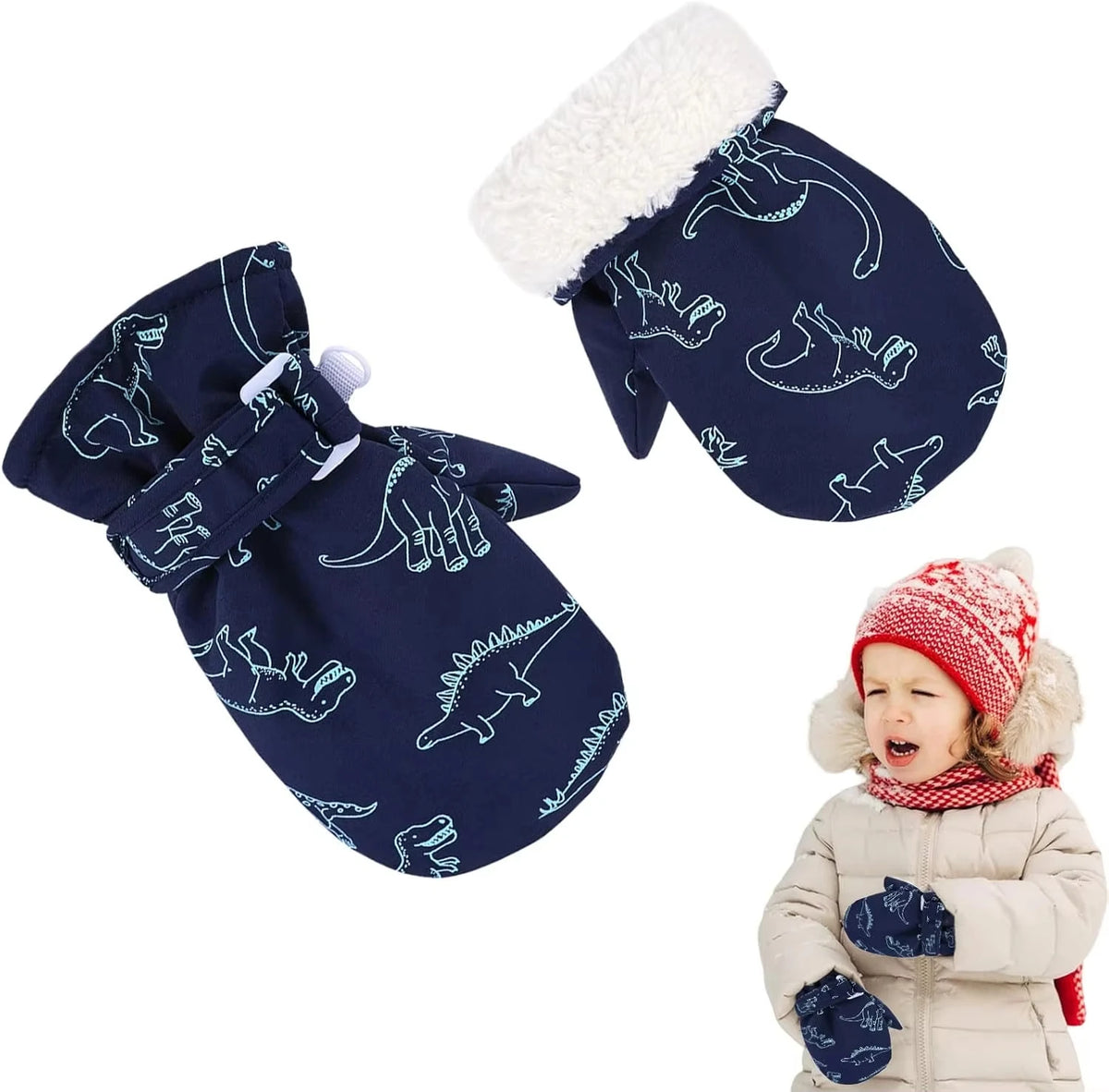 Toddler Winter Snow Mittens – Water-Resistant Baby Ski Mittens