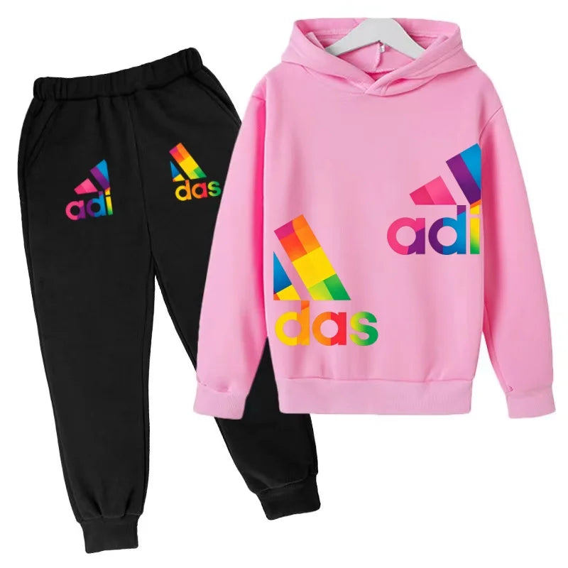 Kids' Printed Sweatshirt & Pants Set - 2-Piece Casual Sports Outfit, Ages 3-12