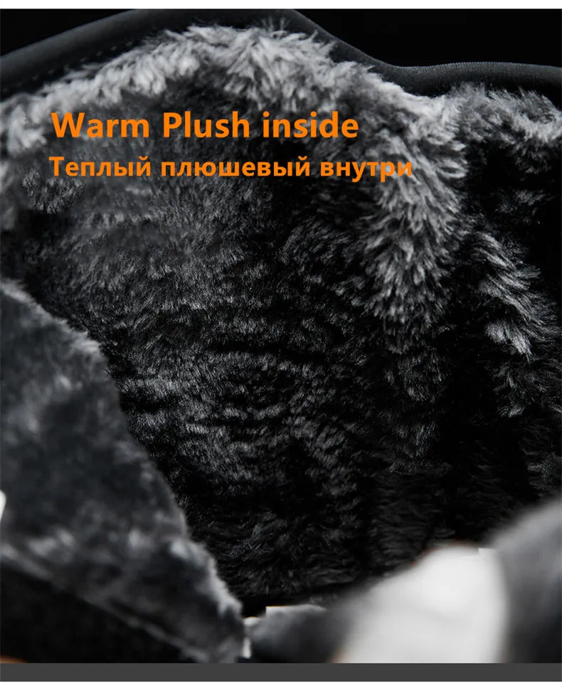 Brand Men's Winter Shoes Waterproof Men's Boots Warm Plush Couple Snow Boots Outdoor Non-slip Hiking Boots Men Work Ankle Boots