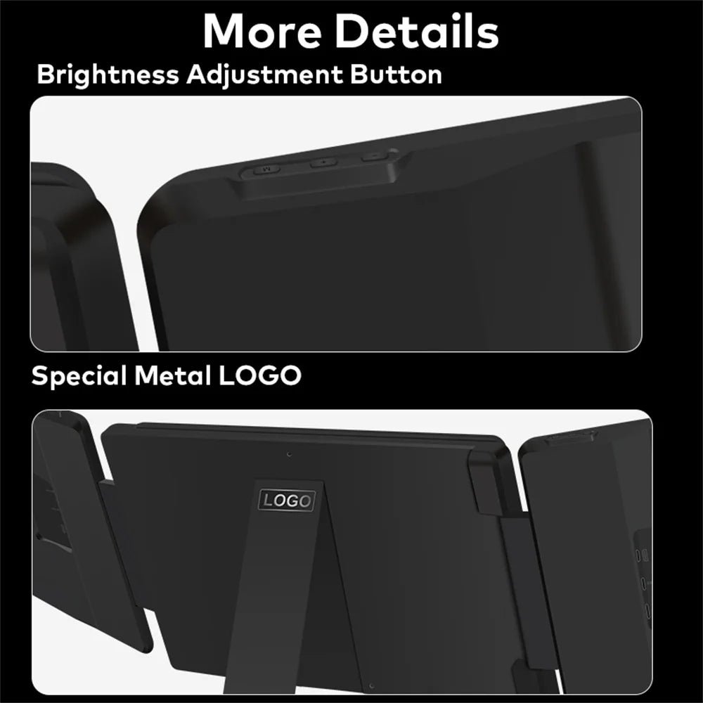 Rospider 15.6" Dual Screen Extender – FHD IPS Triple Expandable Laptop Monitor for Productivity