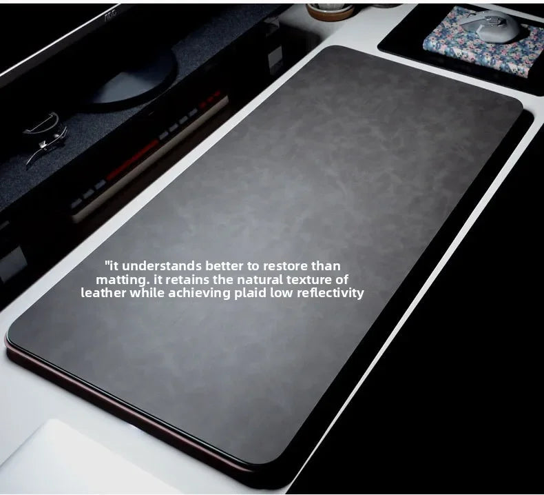 Large PU Leather Desk Mat with Keyboard Wrist Rest & Mouse Wrist Pad, Non-Slip Extended Pad for Office Gaming Desktop