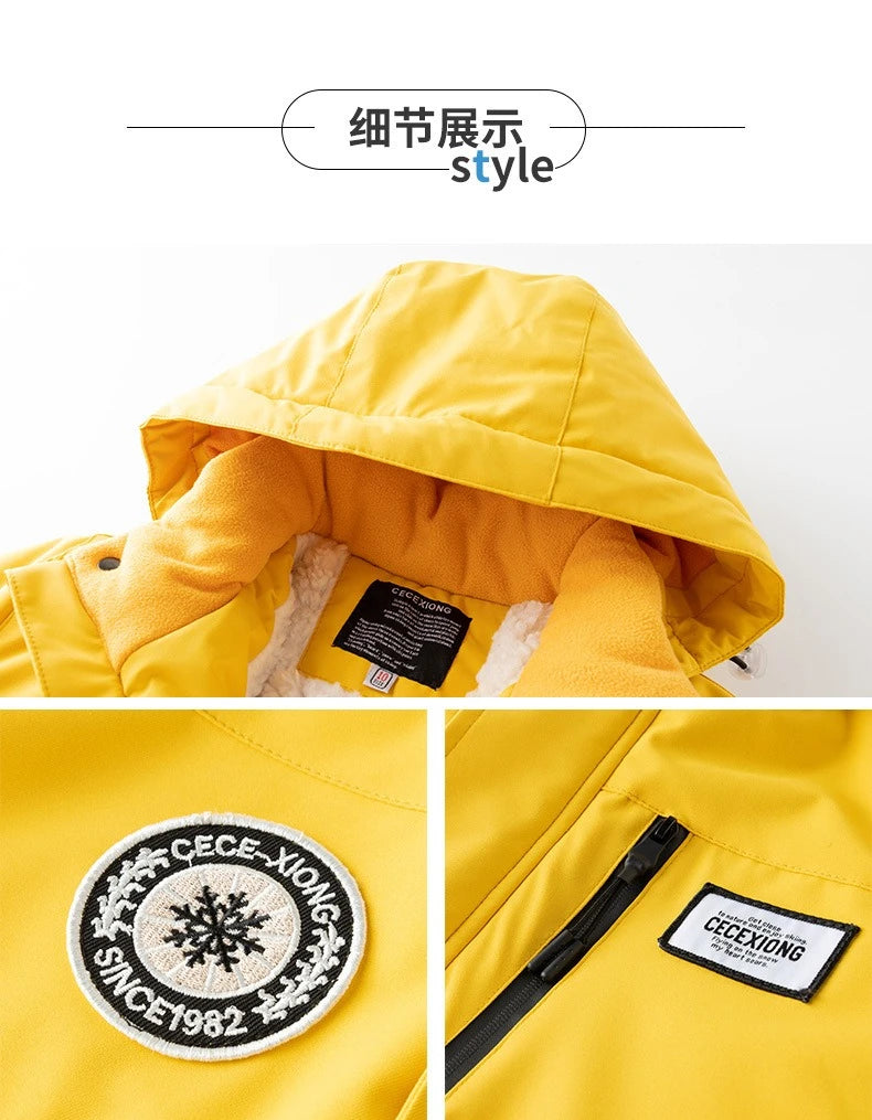 Children's Ski Suit Girls Boys Outdoor Thickened Waterproof Windproof Warm Teenager Ski Pants Equipment 100-165cm