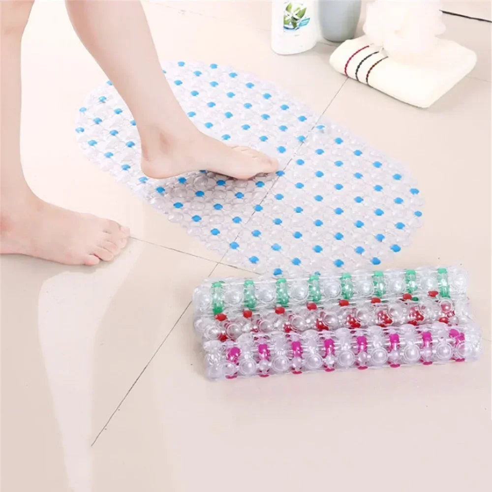 Non-Slip PVC Bath Mat with Suction Cups, 37.5 x 67 cm