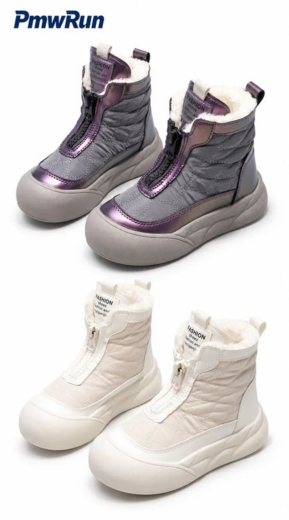 Kids' Plush-Lined Winter Snow Boots