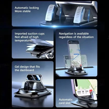 Silicone Dashboard Phone Holder – Anti-Slip Car Mount with 360° Rotation