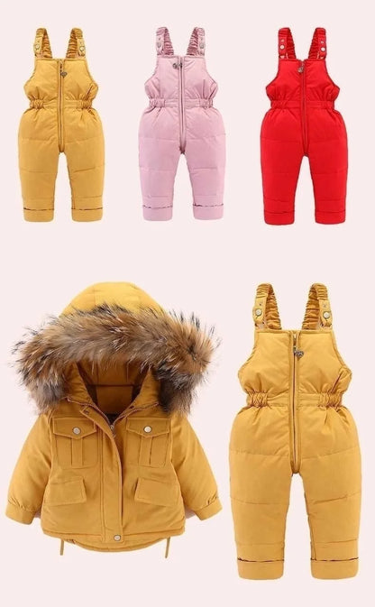 Kapuzen-Winterjacke für Kinder mit Entendaunenfüllung