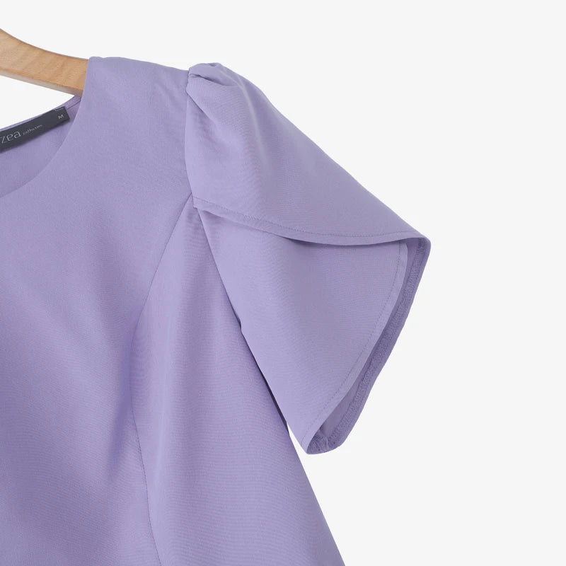 Women Blouse ZANZEA Elegant Office Lady Summer Short Puff Sleeve Bow Fashion Shirts 2025 Casual Solid Color Tops Tunic Blusas