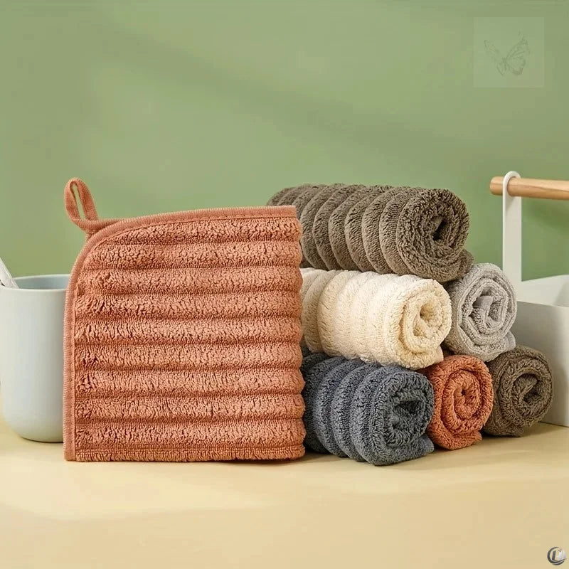 5-Piece Cotton Washcloth Set – Soft 30 × 30 cm Face Towels