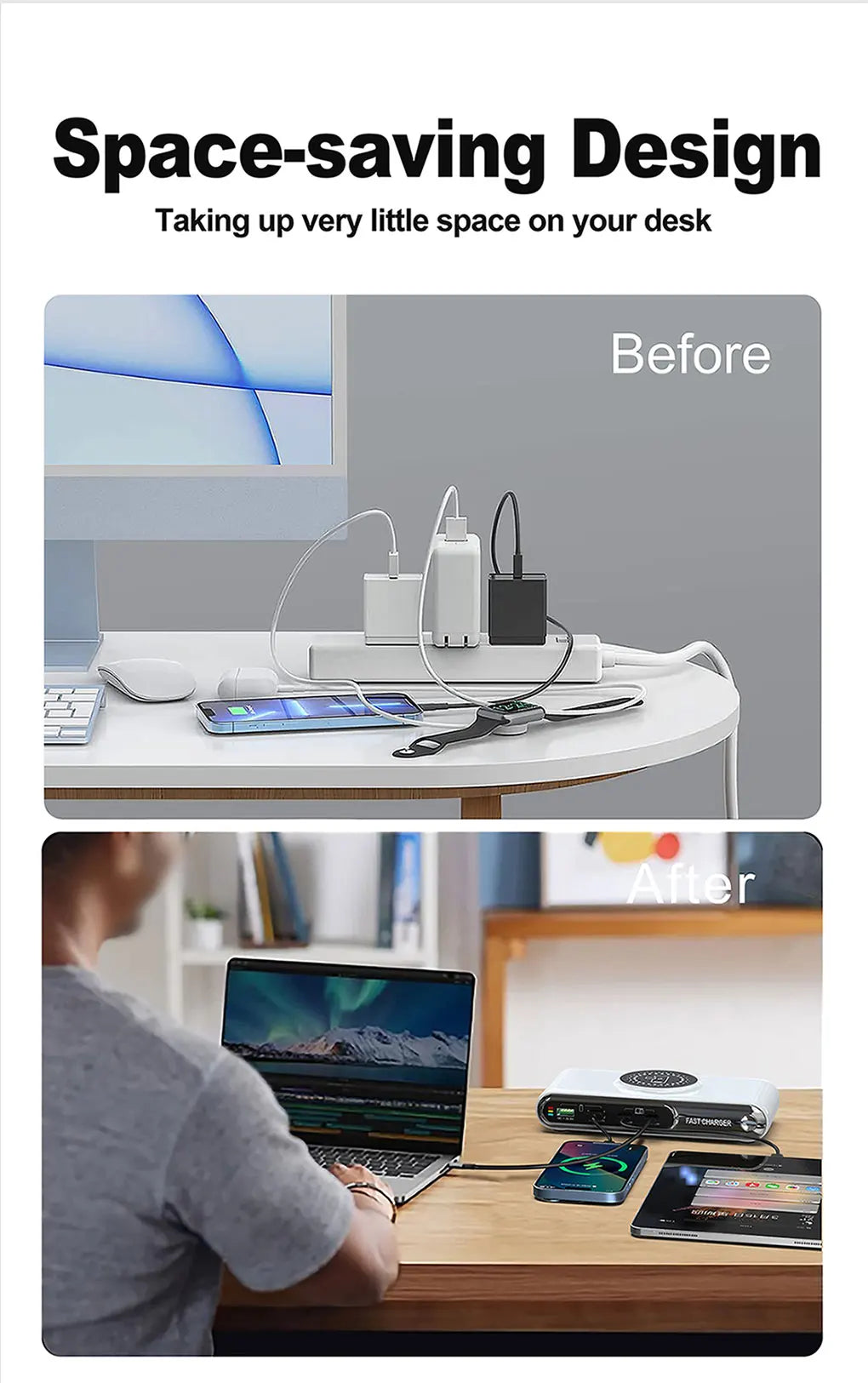 72W 4-Port USB-C PD & QC Fast Charger