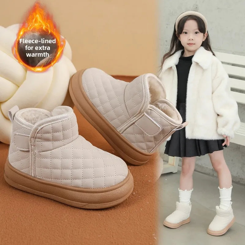 2026 Winter Plush Boots For Children Soft Warm Velvet Snow Boots For Kids Anti-slippery Waterproof Boy's Girl's Winter Boots