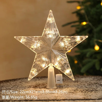 Glitzernder Stern als Christbaumspitze – 15 cm funkelnder Stern-Baumschmuck