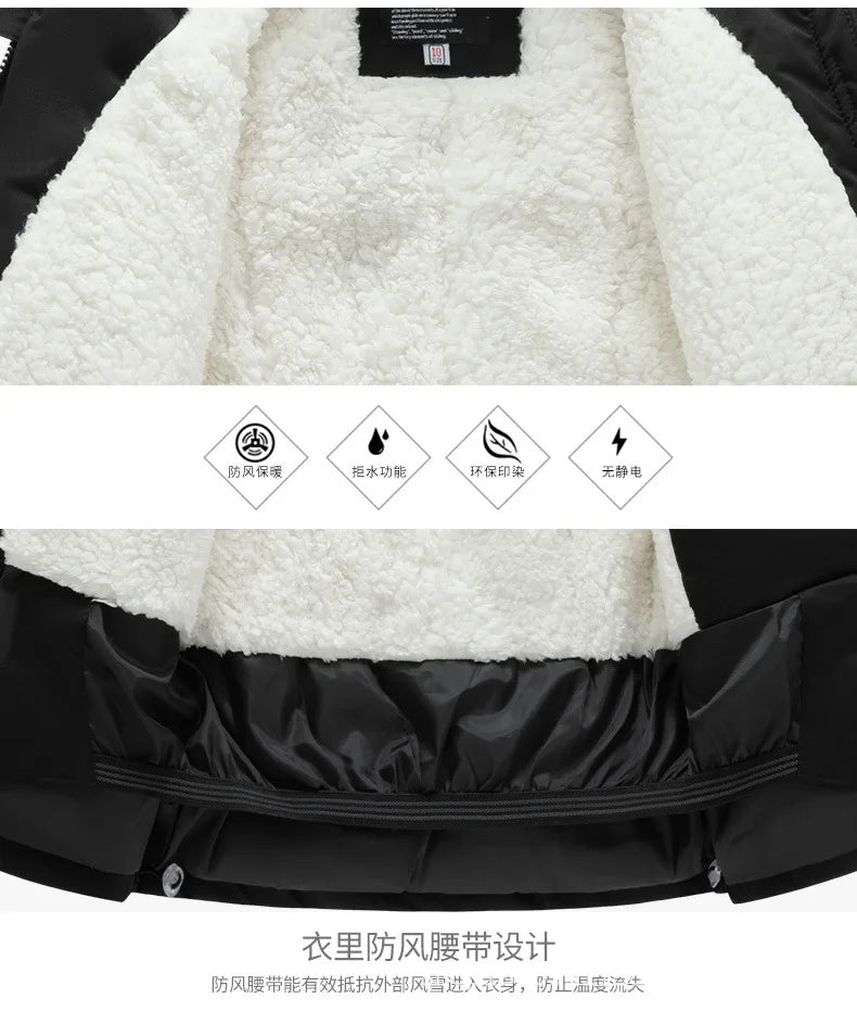 Children's Ski Suit Girls Boys Outdoor Thickened Waterproof Windproof Warm Teenager Ski Pants Equipment 100-165cm