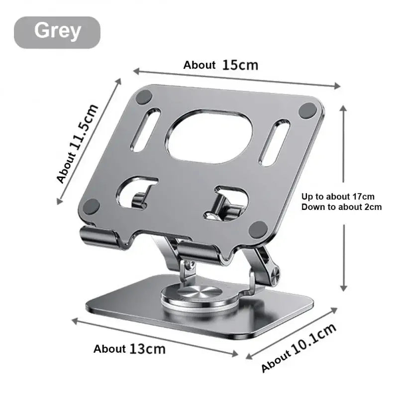 360° Rotation Tablet Stand – Adjustable Foldable Aluminum Holder for iPad Pro, Air, Mini & Phones