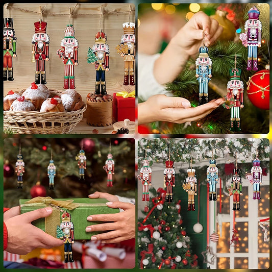 12-Piece Wooden Nutcracker Figurine Set – Christmas Decor