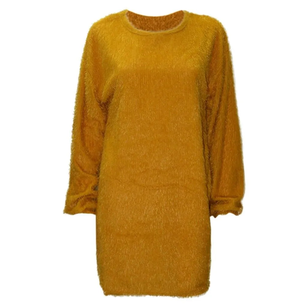 Women's Crewneck Knee-Length Sweater Dress