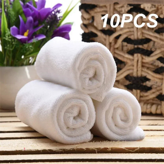 White Microfibre Face Cloths – 25 × 25 cm, 10 to 100 Pack
