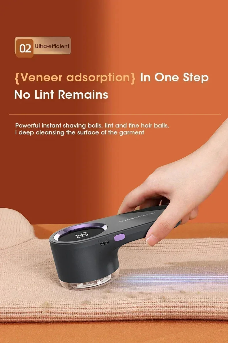 Electric Lint Remover Electric Hairball Sweater Trimmer Type-C USB Charging Convenient Smart LED Pellet Cutter Fast Household