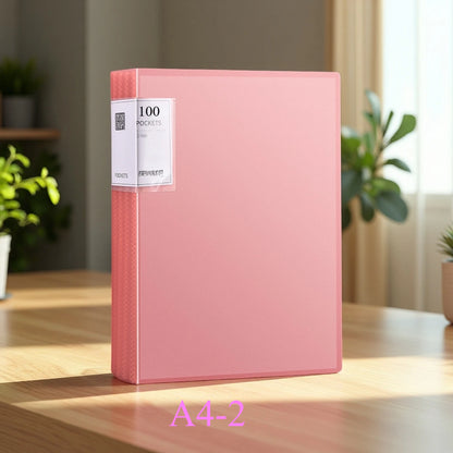 1 Carpeta de plástico transparente A4, bolsa para datos de varias páginas, estuche para documentos de oficina y estudio, resistente, con separadores, para archivo
