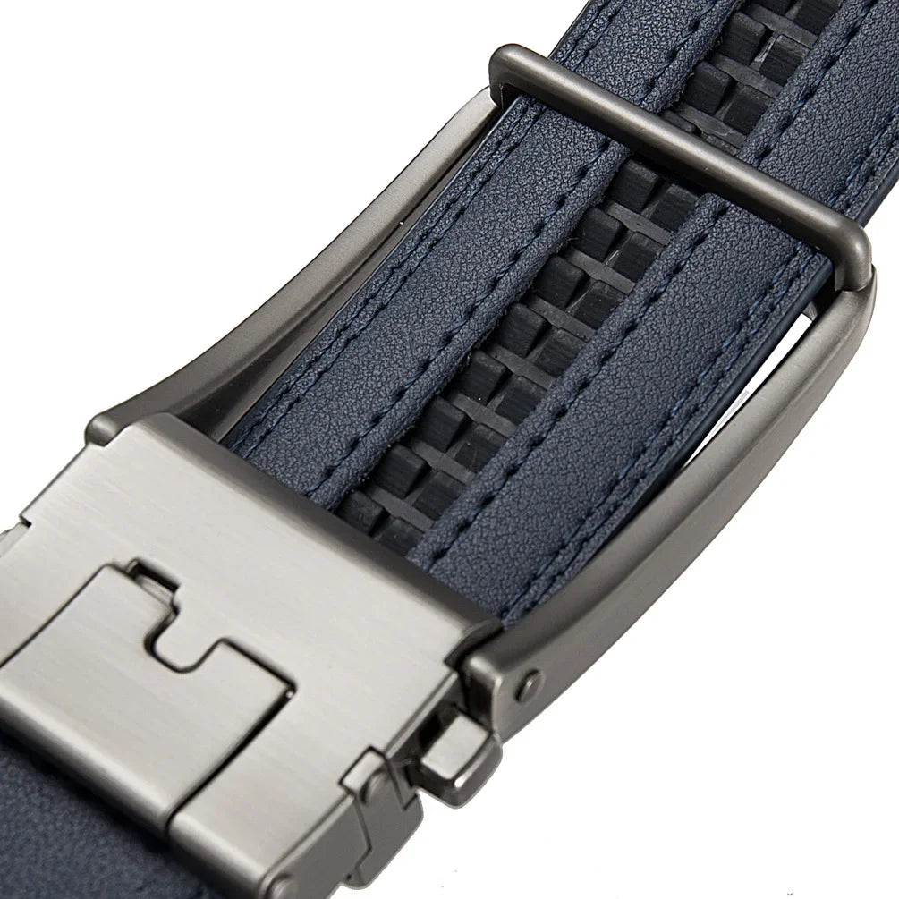 Men's Leather Click Belt – Automatic Buckle, Sizes up to 170 cm