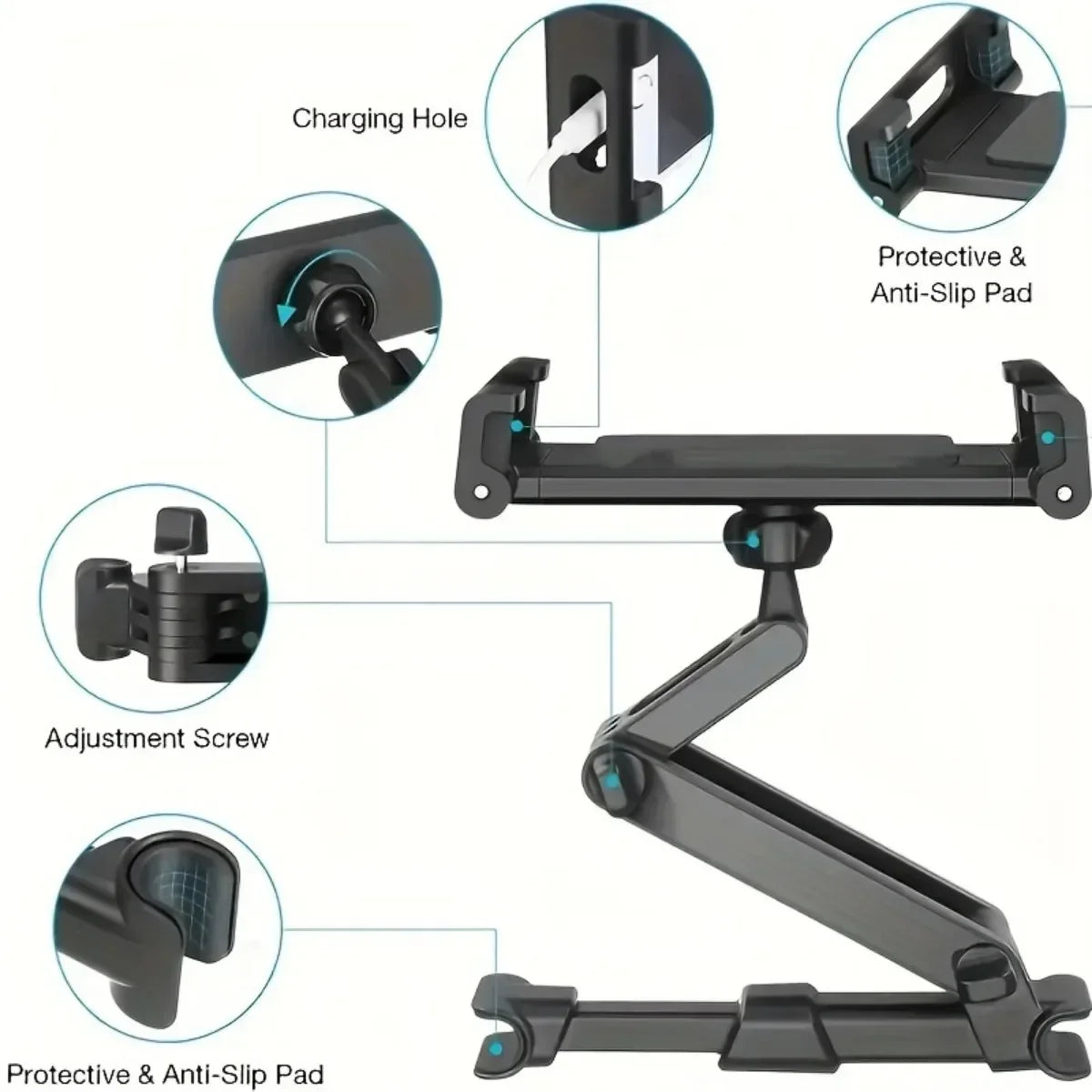 Long-Arm Car Headrest Phone & Tablet Holder