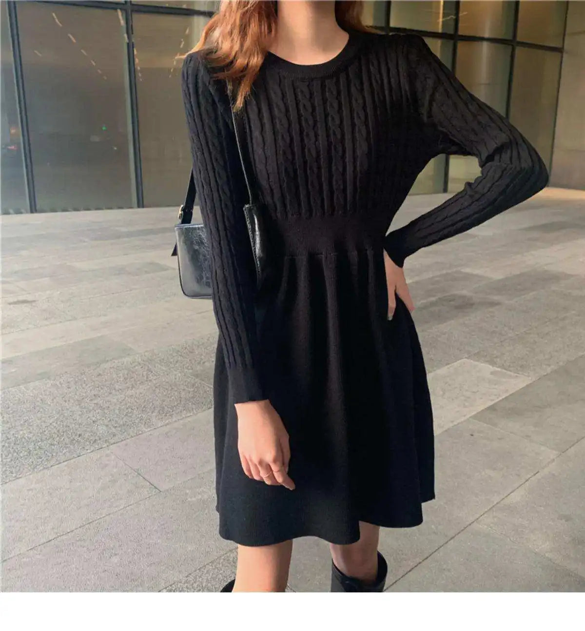 Women's Embroidered Long-Sleeve A-Line Mini Dress