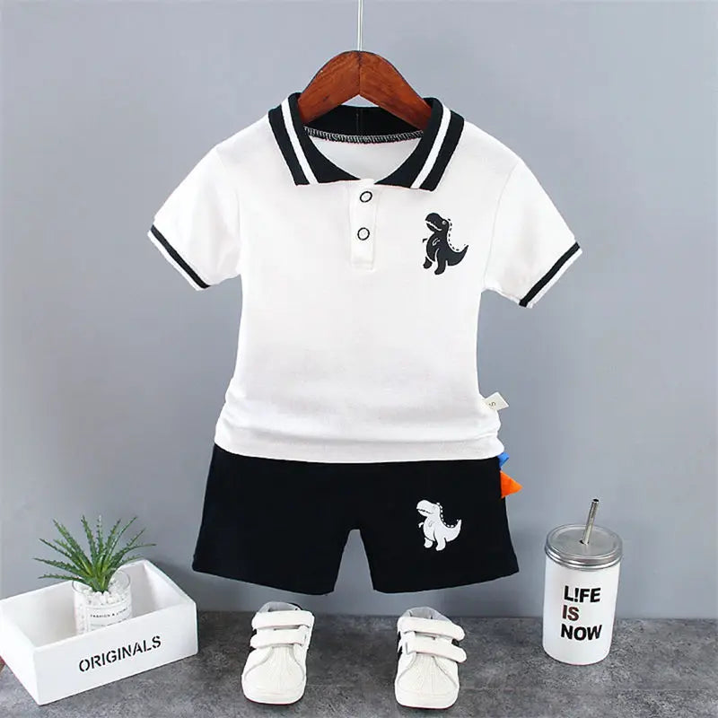 Baby Boys' Dinosaur T-Shirt & Shorts Set - 2-Piece Summer Outfit, 4M-5Y