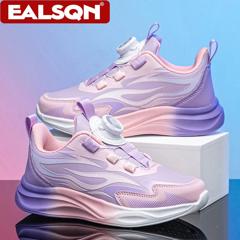 Girls' Buckle-Strap PU Sneakers