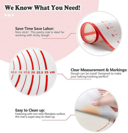 Silicone Baking & Pastry Mat – Non-Stick Dough Rolling Mat