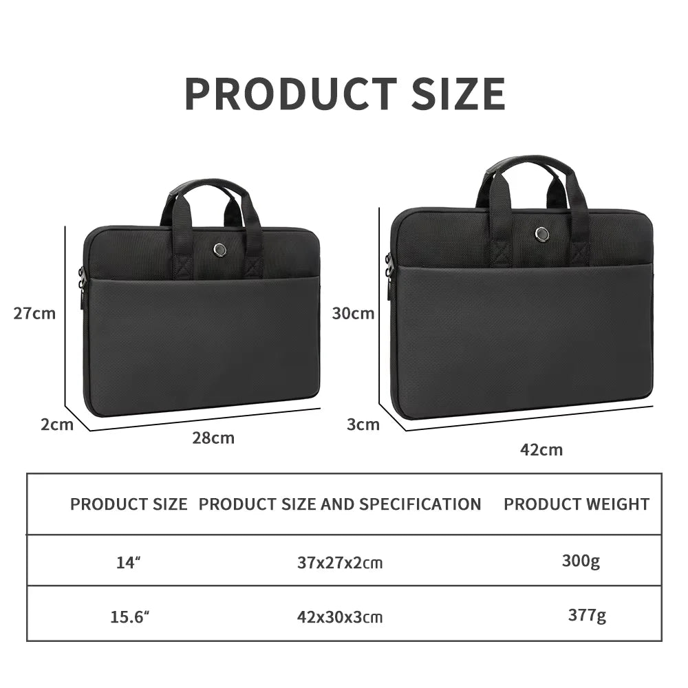 Laptop Handbag 14"-15.6" - Portable Briefcase Sleeve for MacBook, HP, Dell & Acer