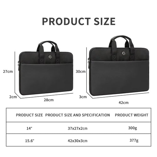 Laptop Handbag 14"-15.6" - Portable Briefcase Sleeve for MacBook, HP, Dell & Acer