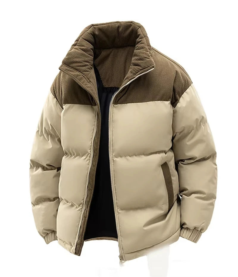 Men's Winter Jacket Hooded Casual Warm Cotton Jacket Thickened Fleece Lined Zipper Front Parka Winter Cold-Proof Coat 2026