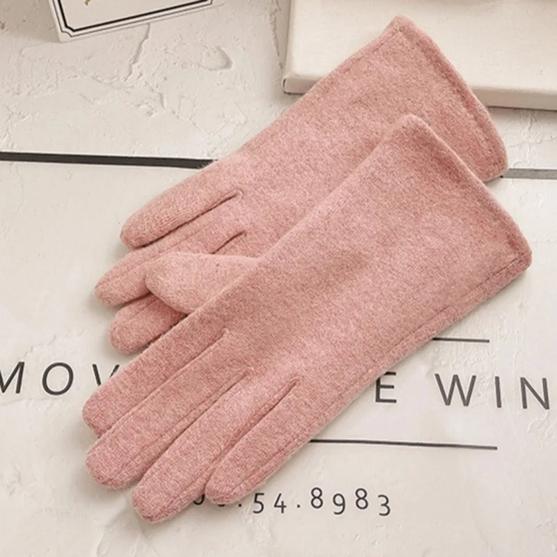 Women's Cashmere-Style Touchscreen Gloves with Bow