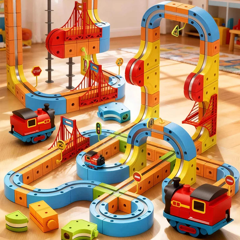 Magnetic Magic Track Train Set – DIY Electric Car Railway for Kids