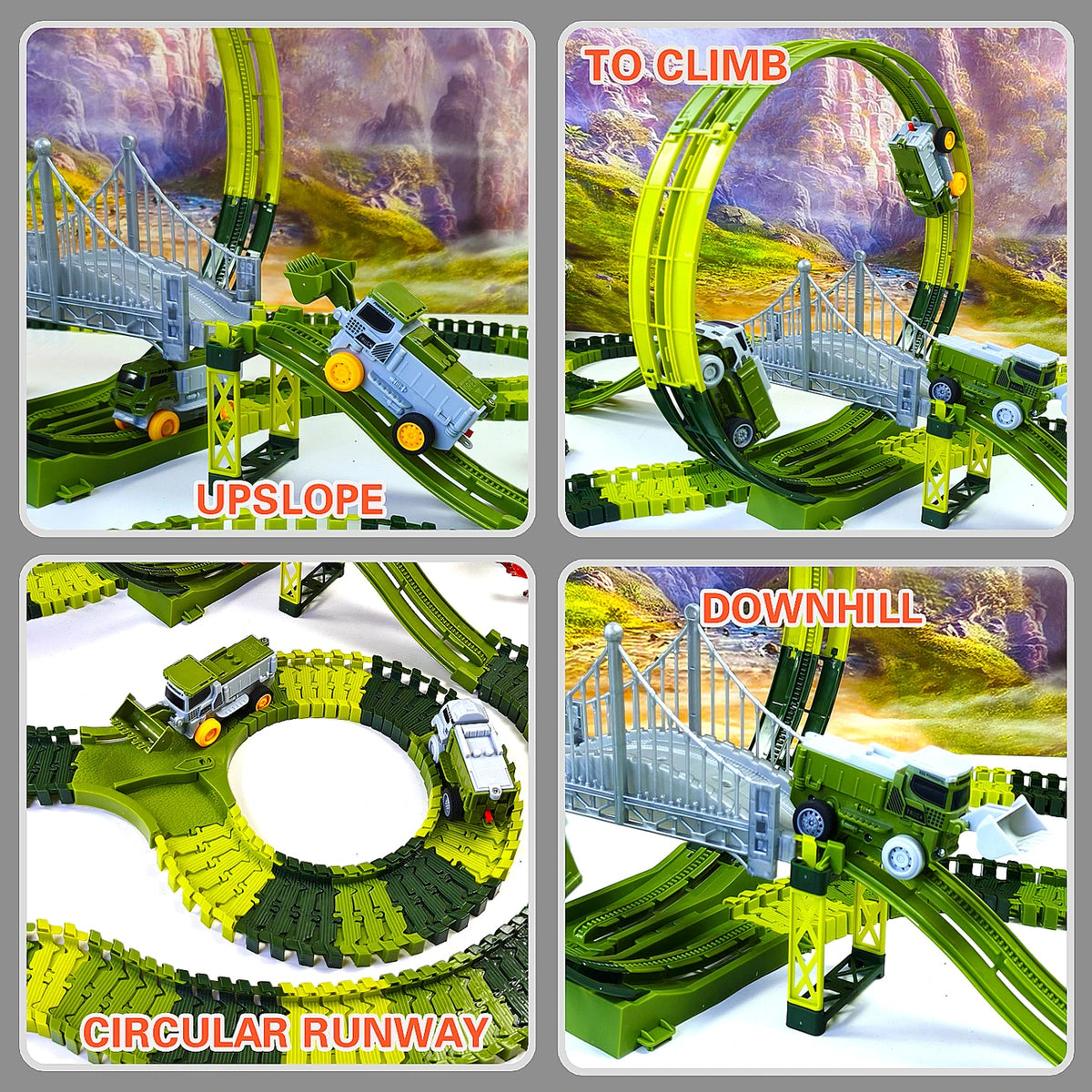 Dinosaur Magic Race Track Set – Flexible Climbing Track with Cars