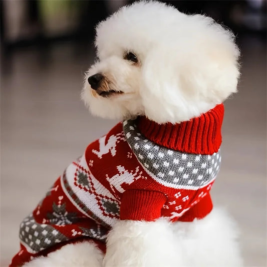Knitted Christmas Pet Sweater for Small Dogs & Cats