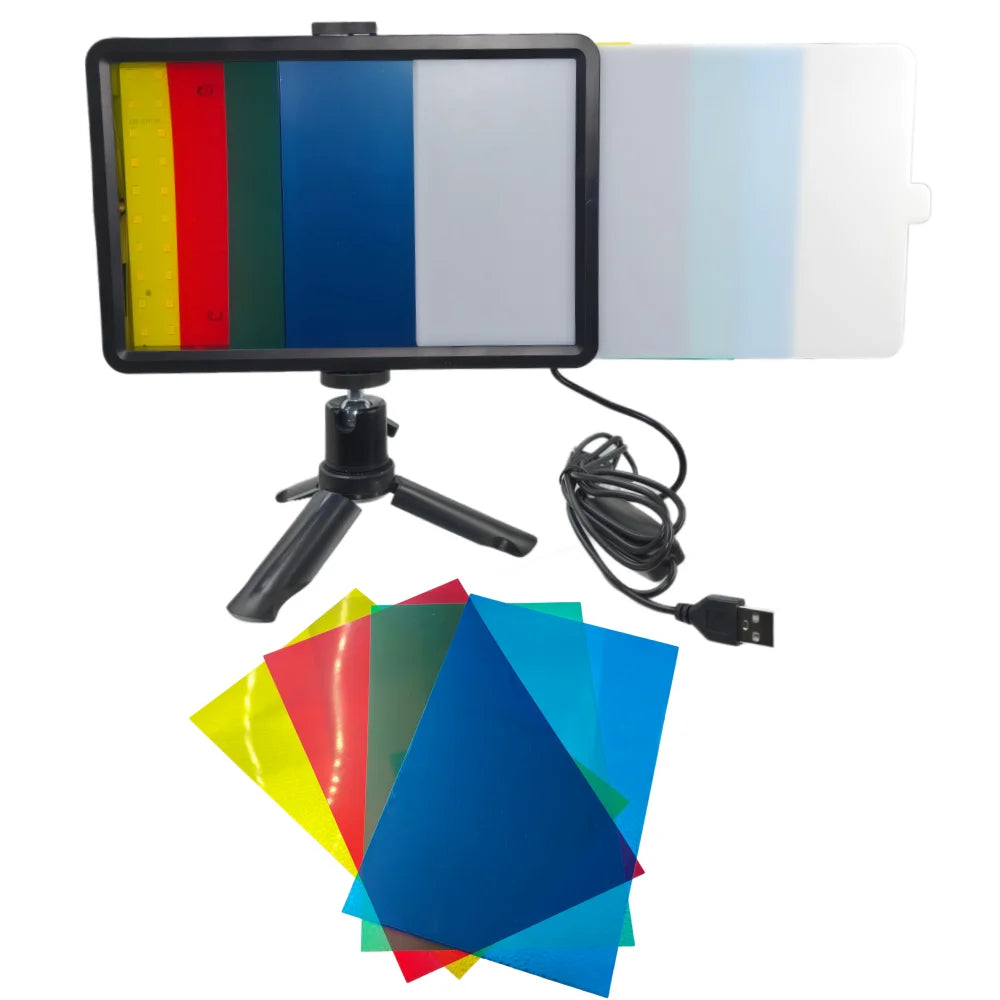 8-Inch LED Fill Light Panel – Bi-Colour USB Video Light with Colour Filters