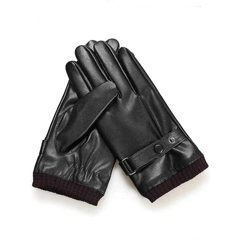 Men's Faux Leather Driving Gloves – Touchscreen, Non-Slip