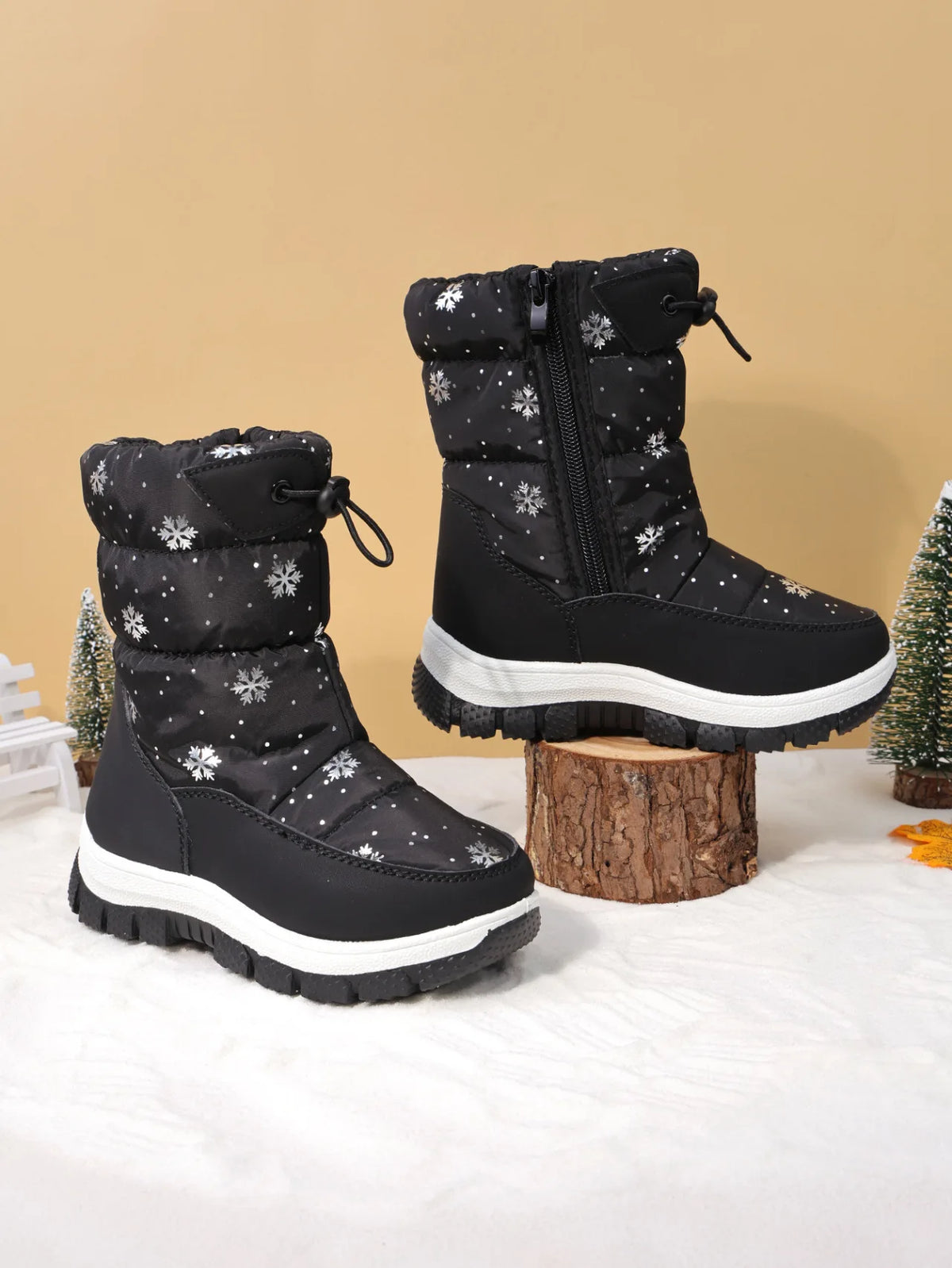 Kids' Plush-Lined Side-Zip Winter Ankle Boots