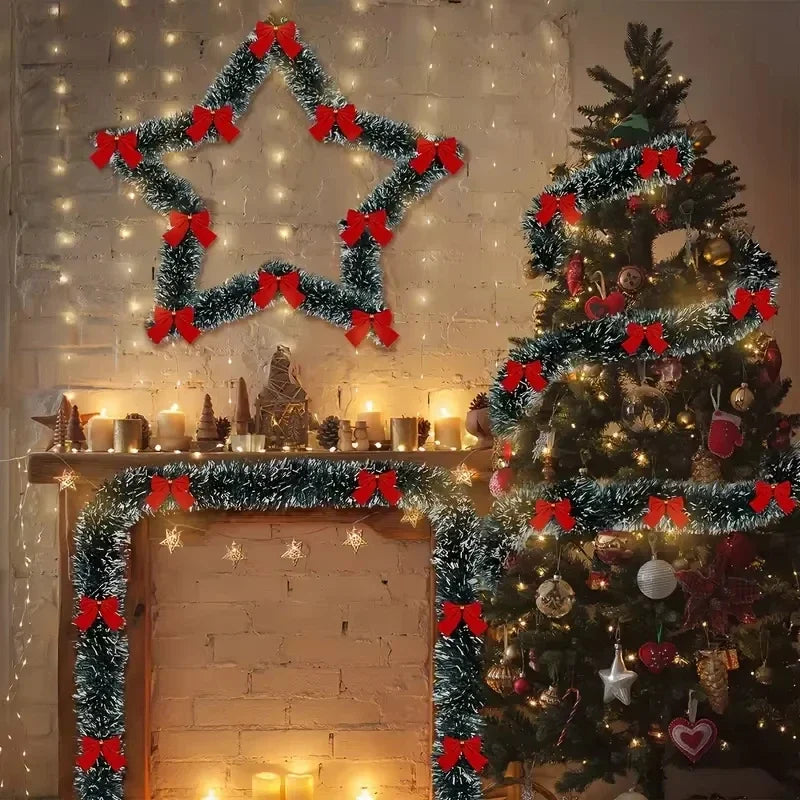 Metallic Christmas Garland with LED Lights – 2 m Twist Garland