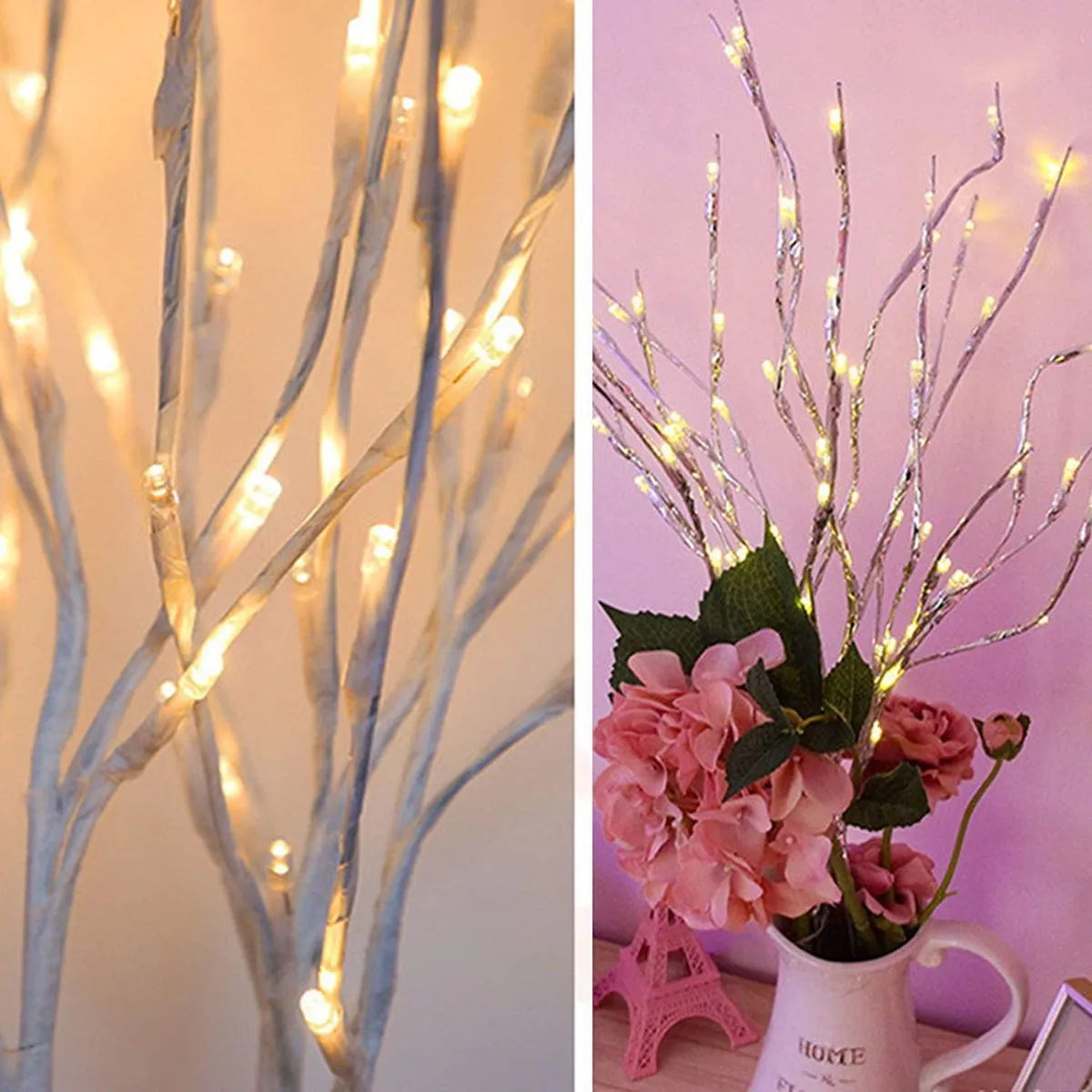 Lighted White Birch Branch – 20 LED Battery Fairy Light Decor