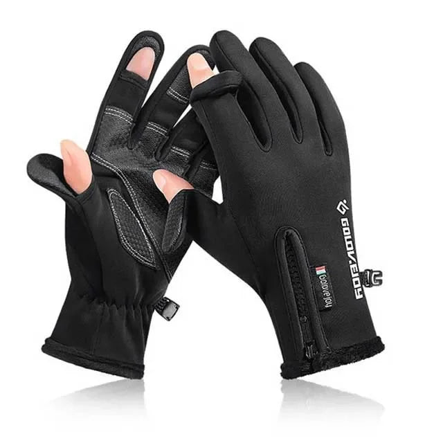 Flip-Finger Fishing Gloves – Fleece-Lined Touchscreen Winter Gloves
