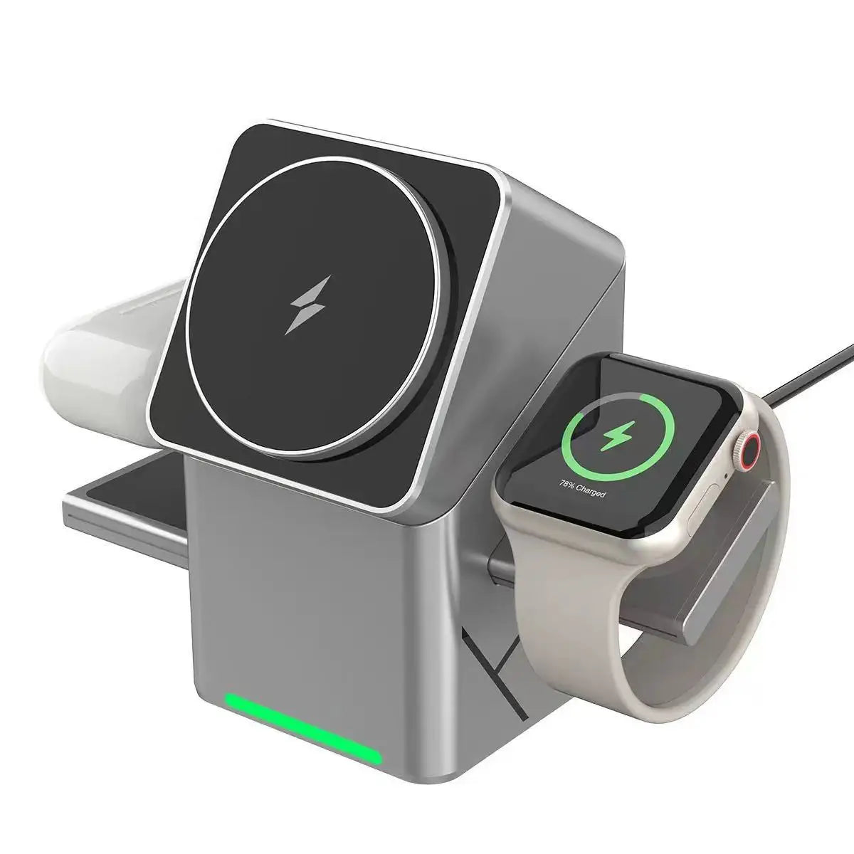 3-in-1 Magnetic Wireless Charging Station for iPhone, Watch & Earbuds