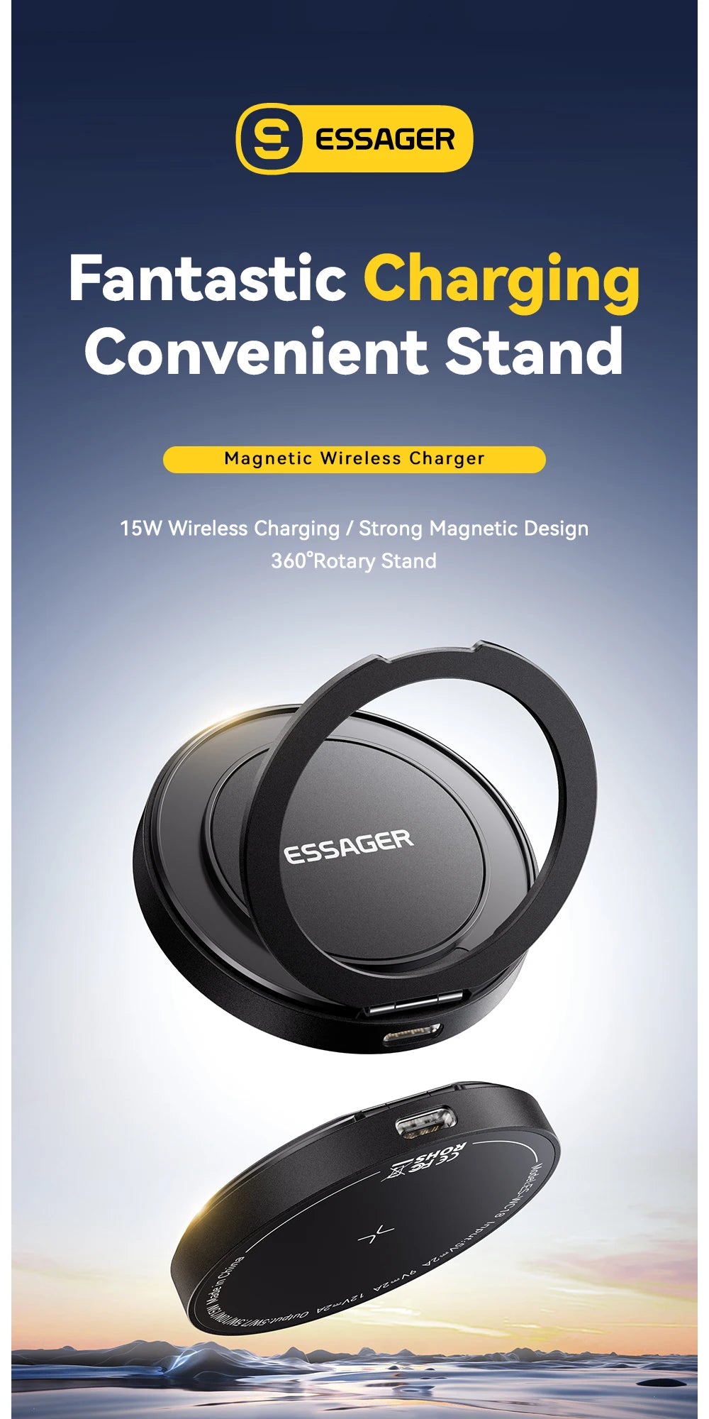 Essager 15W Magnetic Charger Stand for iPhone & AirPods