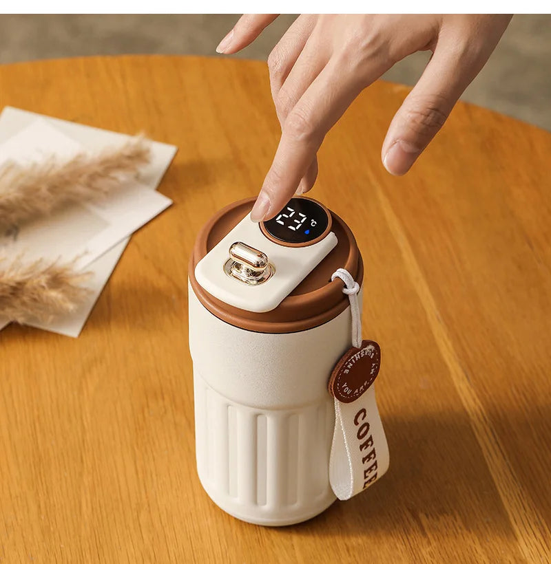 Smart Thermos Mug with Temperature Display – Stainless Steel