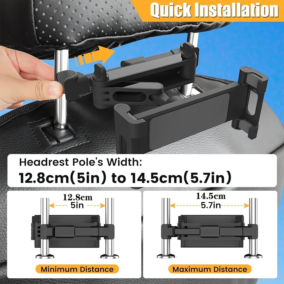 Adjustable Car Headrest Tablet & Phone Holder