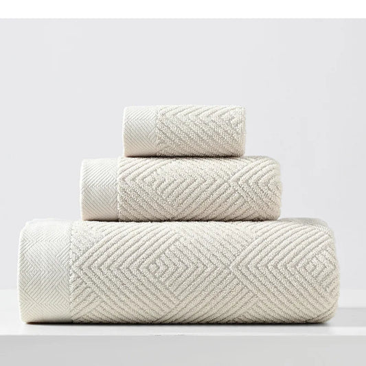Ensemble de 3 serviettes en coton doux – Séchage rapide, 420 g