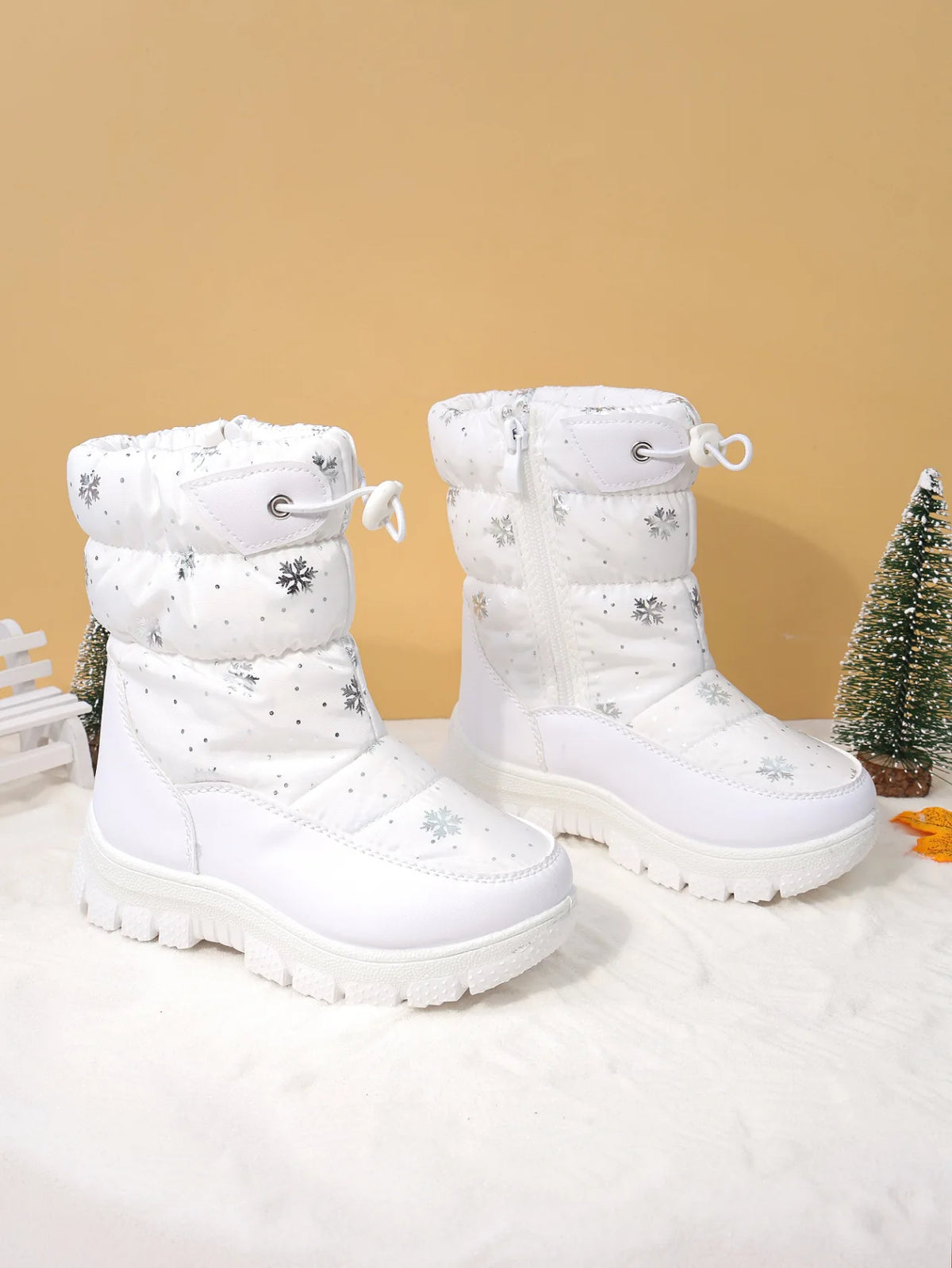 Kids' Plush-Lined Side-Zip Winter Ankle Boots