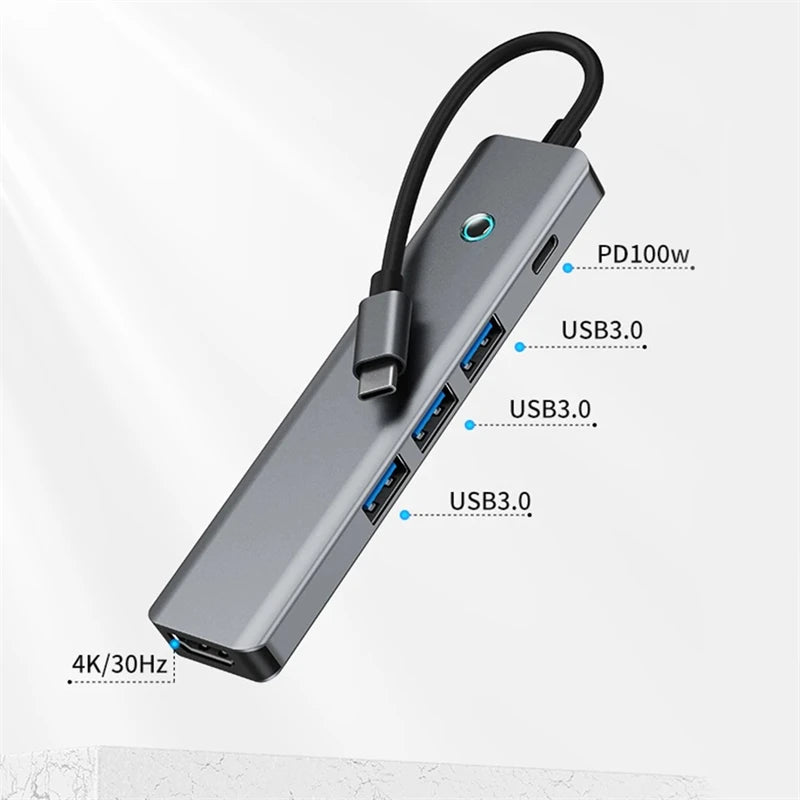HUB USB C 3.0 Type C Splitter Multi 4K HDMI Monitor RJ45 Ethernet PD Power Adapter Docking Station  Laptop Splitter For Macbook