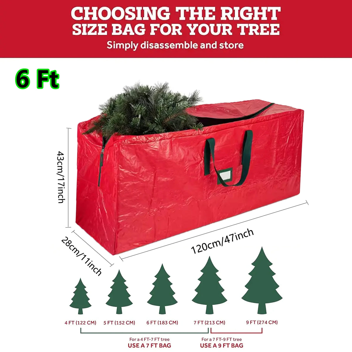 Christmas Tree Storage Bag – Fits Up to 9 ft Artificial Trees, with Handles