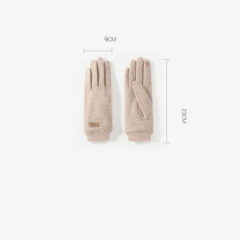 Women's Knit-Cuff Plush Touchscreen Gloves